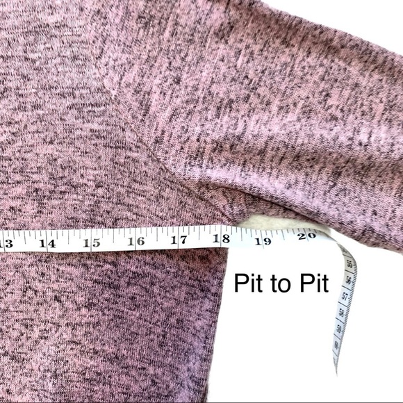 Chelsea & Theodore Mauve Marled Twist Hem 3/4 Sleeve Top Size Small - Picture 9 of 12